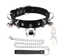 WreGmgg Collana Multi-Campana in Pelle Nera, squisita fattura, Leggera e Portatile, Design Classico, Stile Minimalista, Facile da Mantenere, Versatile e Pratica -Z