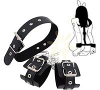 WreGmgg Collana Multifunzionale a Mano Nera, Accessorio Moda Personalizzato, Vera Pelle, Design Unico, Misura Standard, Lunghezza Regolabile, Regalo Originale per Tutti i Giorni e per Le Feste -Z