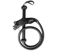 WreGmgg Frusta Lunga Nera per Equitazione E Giochi di Ruolo, Frusta Nera da Allenamento - H