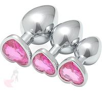 WreGmgg Gioielli in Acciaio Inossidabile con Gemma Rosa a Forma di Cuore, Design Robusto ed Elegante, Applicazione Versatile, Costruzione Solida -Z