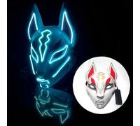 WreGmgg LED Maschera Di Volpe A Led Halloween Costume,18 Colori, Cosplay Ghostface Mask Scream, Costume Cosplay Festa E Party Carnevale Regali Originali ((Blu ghiaccio))