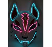 WreGmgg LED Maschera Di Volpe A Led Halloween Costume,18 Colori, Cosplay Ghostface Mask Scream, Costume Cosplay Festa E Party Carnevale Regali Originali ((Blu + Rosa))