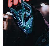 WreGmgg LED Maschera di Volpe Costume di Halloween, Maschera di Ghostface Urlo, Costume Cosplay Festa di Carnevale Regali Originali per Uomini Donne