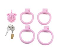 WreGmgg Nuova Cintura In Plastica Rosa Con 4 Giri Respiratori Portatili Respiratori KäFigen, Regalo Per Coppia - D7