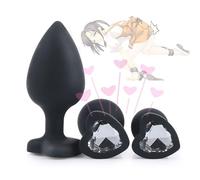 WreGmgg Ornamento In Silicone Nero Con 3 Accessori A Forma Di Cuore-Q