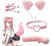 WreGmgg Rosa Pelosa Volpe Role-Playing Costume Set, Sport Accessorio Set, Regalo di Coppia - H