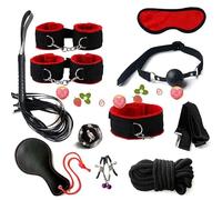 WreGmgg Set di 10 Pezzi con Racchetta in Pelle Indoor Sport in Nylon, Manette E Manette alla Caviglia, Regalo di Coppia - D12