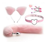 WreGmgg Set di 4 Pezzi di Una Simpatica Volpe Rosa, Morbida e affidabile, di Eccellente qualità, Durevole, Leggera e Portatile, Versatile, Comoda e sicura -Z