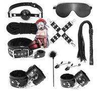 WreGmgg Set Di Accessori Sportivi E Per Il Fitness In Pelle Nera Da 10 Pezzi, Resistente E Confortevole -Z