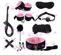 WreGmgg Set di Manette Sportive in Nylon al Coperto di 10 Pezzi, con Bastoni di Piuma E Fruste, Che Ti Portano Gioia Senza Fine - D5