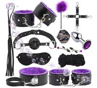 WreGmgg Set di Pelle da Letto di Gruppo Sportivo Multifunzionale di 12 Pezzi, Combinazione di Manette E Manette alla Caviglia - D-1