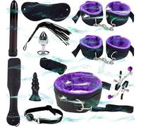WreGmgg Set di Schiavitù di 12 Pezzi, Set Sportivo in Nylon Multifunzionale con 4 Colori Diversi, Set di Combinazione Interna, Dotato di Hip Trainer E Beat - D3