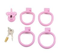 WreGmgg Uomini Piccola Plastica Rosa Quattro Riutilizzabili Circolare Indossabile Indossabile Gabbia Protettiva, Regalo Coppia - D8