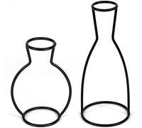 Wrenbury Silhouette - Set di 2 vasi per erba della pampa, con contorno nero, adatto come supporto per tombe, struttura in metallo, accessori per il soggiorno ornamenti, stile 1