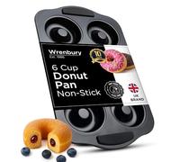 Wrenbury Teglia per ciambelle, 6 tazze, antiaderente, in acciaio al carbonio, 9 cm, facile da pulire