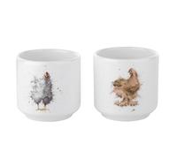 Wrendale by Royal Worcester-Set di portauovo con Motivo a Galline, Confezione da 2