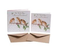 Wrendale, confezione da 8 biglietti di Natale di lusso, modello WRE3033, con topini natalizi (lingua italiana non garantita)