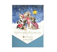 Wrendale Designs Biglietti di Natale, confezione da 8 biglietti di auguri per cani Oh Holy Night