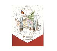 Wrendale Designs by Hannah Dale - Guida a casa per Natale - Set di biglietti natalizi - Confezione da 8