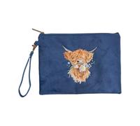 Wrendale Designs by Hannah Dale - Pochette ricamata "Daisy Coo" con mucca delle Highland