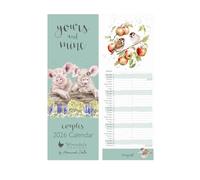 Wrendale Designs - Yours and Mine' Slim Calendar 2026