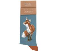 Wrendale Designs Calze uomo Bright Eyes and Bushey Tailed Fox, verde, M