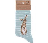 Wrendale Designs – Calzini blu e bianchi con lepre e api