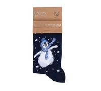 Wrendale Designs Calzini natalizi invernali Wonderland Pinguin Design, grigio., M