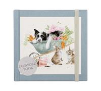 Wrendale Designs di Hannah Dale "Dormire sul lavoro" Border Collie e Coniglio Password Book