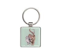 Wrendale Designs - 'Feline Good' gatto Portachiavi, Verde, 40mm x 80mm