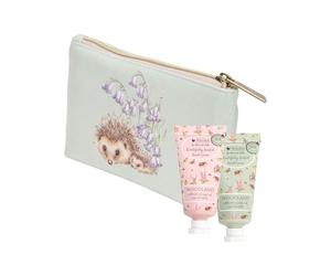 Wrendale Designs - Sacchetto regalo con mini crema mani con gufo e riccio dei boschi