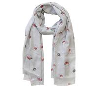Wrendale Designs - Sciarpa "Jolly Robin" per tutti i giorni, Grigio