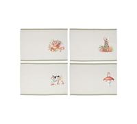 Wrendale Designs - Set di quattro tovagliette in tessuto con animali da giardino