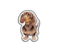 Wrendale Designs Spilla a forma di cane Little Sausage, Lega di zinco placcata argento opaco