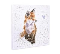 Wrendale Designs - Stampa con cucciolo di volpe "Born To Be Wild ", su tela quadrata bianca, 20 cm