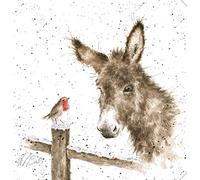 Wrendale Designs - Stampa natalizia su tela bianca quadrata, 20 cm