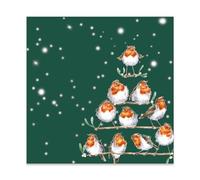 Wrendale Designs Tovaglioli natalizi da 33 cm, motivo: pettirosso, Rockin' Robins, confezione da 20