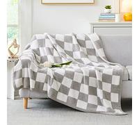 WRENSONGE Coperta a scacchi, in microfibra, morbida, accogliente, calda, fatta a mano, per divano, sedia, letto, campeggio, picnic, viaggi, leggera, 127 x 178 cm