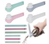 WRENYZK 10 clip di chiusura, 4 clip di chiusura con beccuccio e 6 clip per sacchetti, clip riutilizzabili per sacchetti, clip da cucina, dispenser per snack e cibo per animali domestici