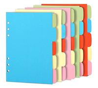 Wresetly 10 Set di Fogli di Carta Divisori per Soggetto A6, Divisori per Schede Perforate, Divisori per Indici un Schede per Pianificatore di Inserti per Notebook