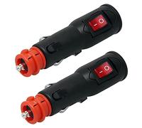 Wresetly 2 Pezzi Adattatore di alimentazione, connettore 12 V presa auto con fusibile e interruttore 20 mm Cig/12 mm DIN per presa elettrica del veicolo Euro