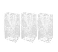 Wresetly 3 Pezzi Portatile Sacchetto di Vino Ghiaccio Borsa Raffreddatore Vino Tasca Vino in PVC con Maniglia per Champagne, Biera Fredda, Vino, trasparente