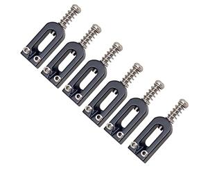 Wresetly 6 Pezzi Metallo U Cordiera Chitarra Palla Rullo Corda Tremolo Ponte Cordiera per Chitarra Elettrica Nero