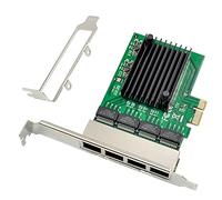 Wresetly Adattatore server Ethernet RJ-45 a 4 porte Scheda di rete Gigabit Interfaccia PCI-E X1
