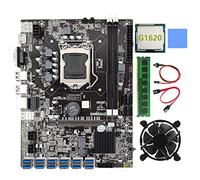 Wresetly B75 BTC Mining Scheda Madre 12 PCIE a USB LGA1155 DDR3 4 GB 1333 Mhz RAM+G1620 CPU+SATA B75 ETH Miner Mining