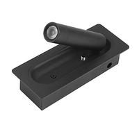 Wresetly Camera Led Lampada Testa da Letto Applique Da Parete Applique Letto Laterale Lettura Luce Incasso Interruttore Automatico Applique Da Parete Nero