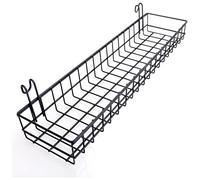 Wresetly Cestino per pannello a parete in metallico, portaoggetti da parete multifunzione e cesto espositivo, 40 x 10 x 5 cm, verniciato nero