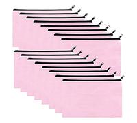 Wresetly Confezione da 16 sacchetti per il trucco in tela rosa, cosmetici con chiusura a strappo più colorata, chiusura a strappo, astuccio fai da te