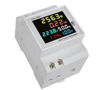 Wresetly Din Rail AC Monitor 6IN1 40-300V 100A Tensione Corrente Fattore di Potenza KWH Misuratore di Frequenza di Energia Elettrica VOLT AMP