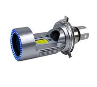 Wresetly H4 LED Lampadina Moto Hi/Lo Fascio con Angel Eye, 25 W 3000 Super Luminoso 6000 K